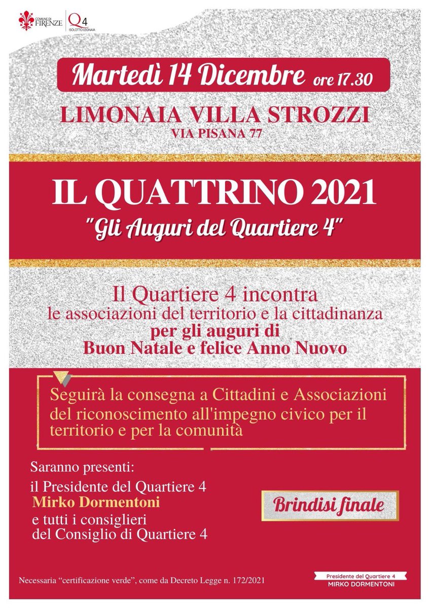 Con emozione vi informiamo che martedì 14 dicembre alle 17,30 Quartiere 4 di Firenze ci consegnerà il Quattrino d’Oro, riconoscimento all’impegno civico per il territorio e la comunità! 🏳️‍🌈🏳️‍⚧️👠♿️💜 Presenzieranno il nostro presidente e un gruppo di choreistə.