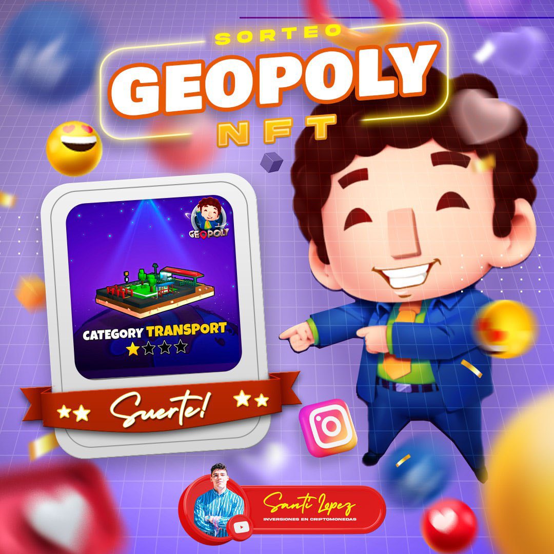 SantiLopezYT's tweet photo. ‼️NUEVO SORTEO‼️  con la colaboración de @Geopoly_Game .
Consigue un NFT dentro de su proyecto, para participar solo
Pincha aquí 👉🏻 https://t.co/baGeuGpRxj https://t.co/9u8E3zqQHJ