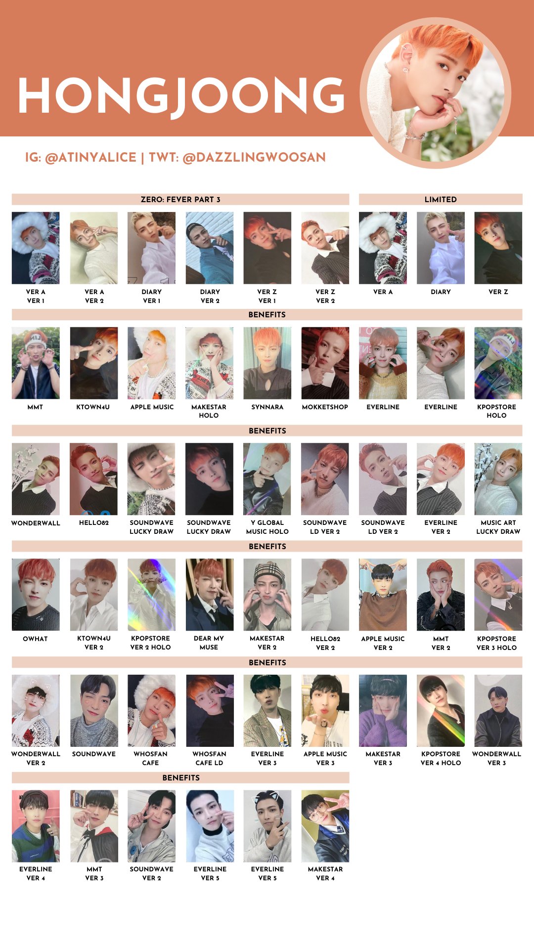 ATEEZ HJ Hongjoong Zero Fever part 3 kpopstore 4 Limited