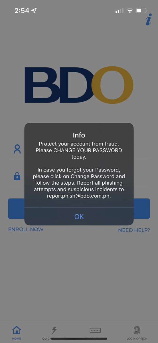 angxious's tweet photo. BDO is asking all account holders to change their password. #BDOhack https://t.co/9golLzuks7