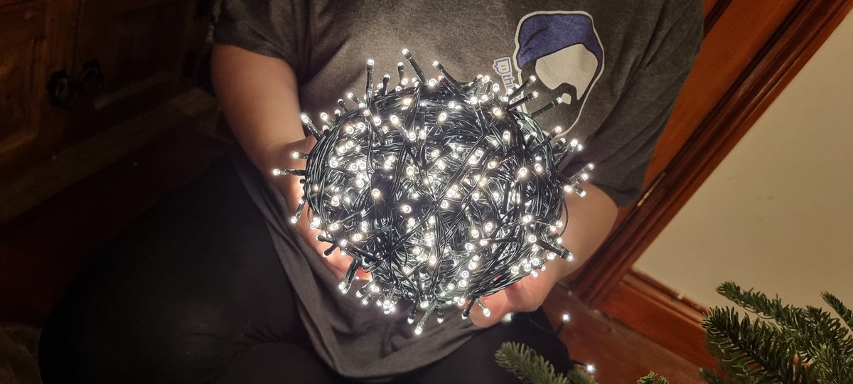 Got our Christmas coronavirus ready for the top of the tree. Pictured: Girlfriend holding the aforementioned ornament, after making the joke I just unashamedly stole.