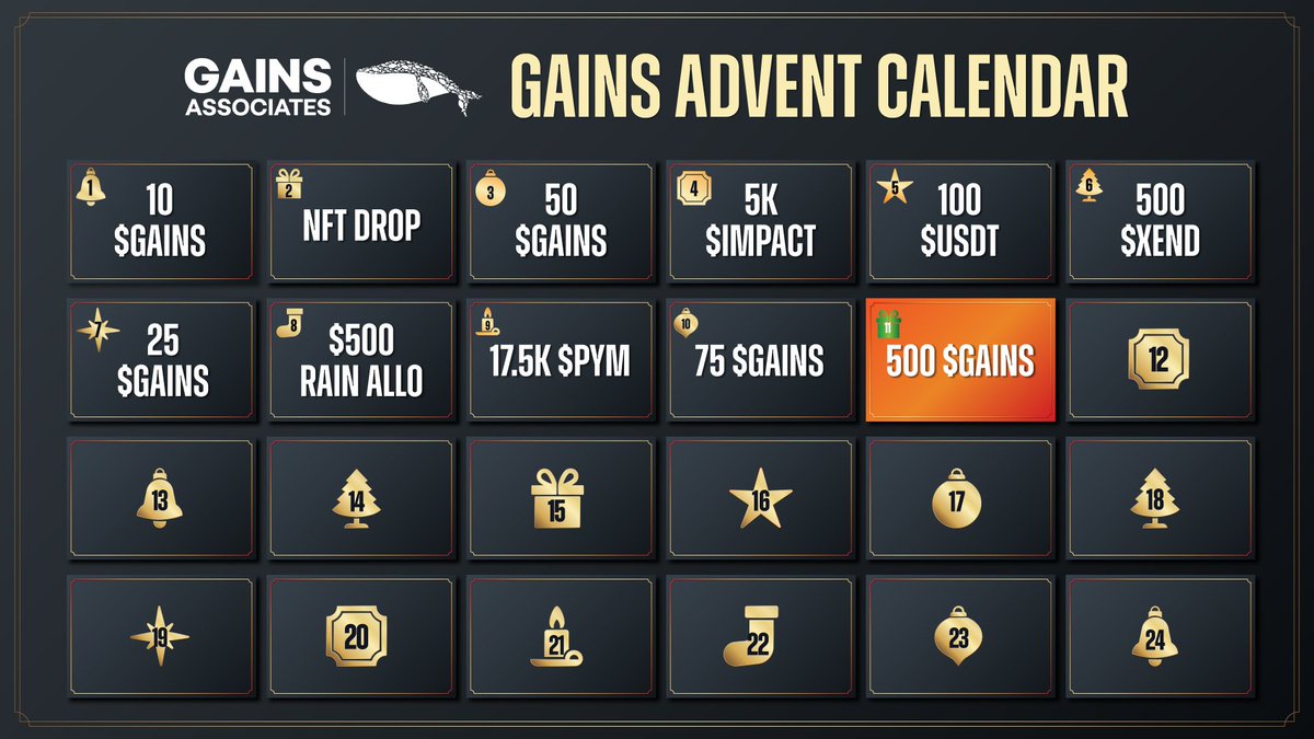 GainsAssociates's tweet photo. $GAINS ADVENT CALENDAR DAY 11 🎅

We are pleased to offer a total of 500 GAINS to 10 people! 🔥

RULES ❗️

Watch https://t.co/iOcMh0xvbe, subscribe &amp; comment on the video 🗣️

Retweet 🔄

Tag two friends ✅

Good luck everyone! 🍀 

Draw in 48 hours by the owner of the channel! 🎁 https://t.co/U83iMnfhbp