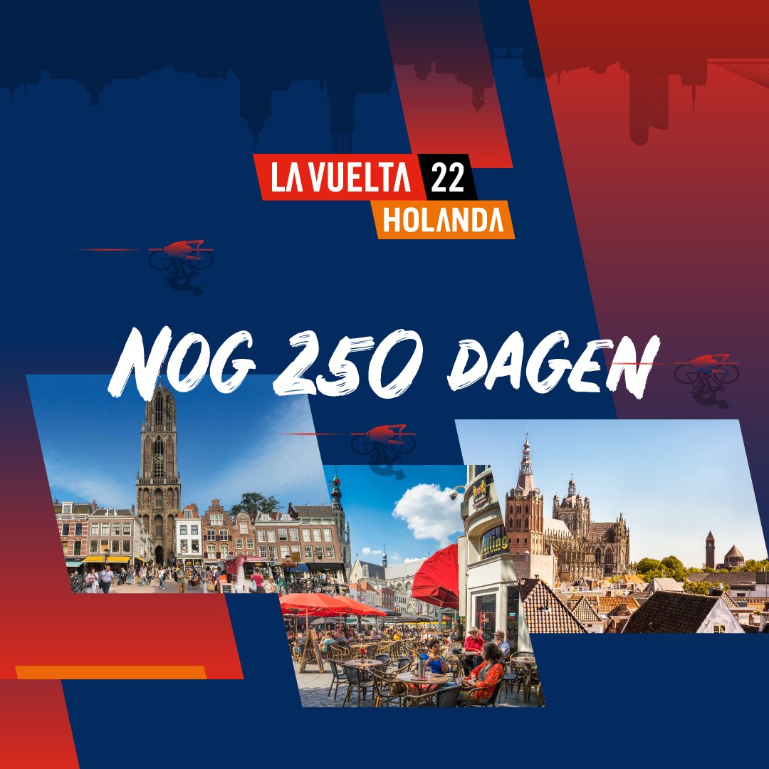 We kunnen niet wachten! Aftellen tot de start van <a href="/lavuelta/">La Vuelta</a> in Nederland 🇳🇱

#250DaysToGo #VamosHolanda