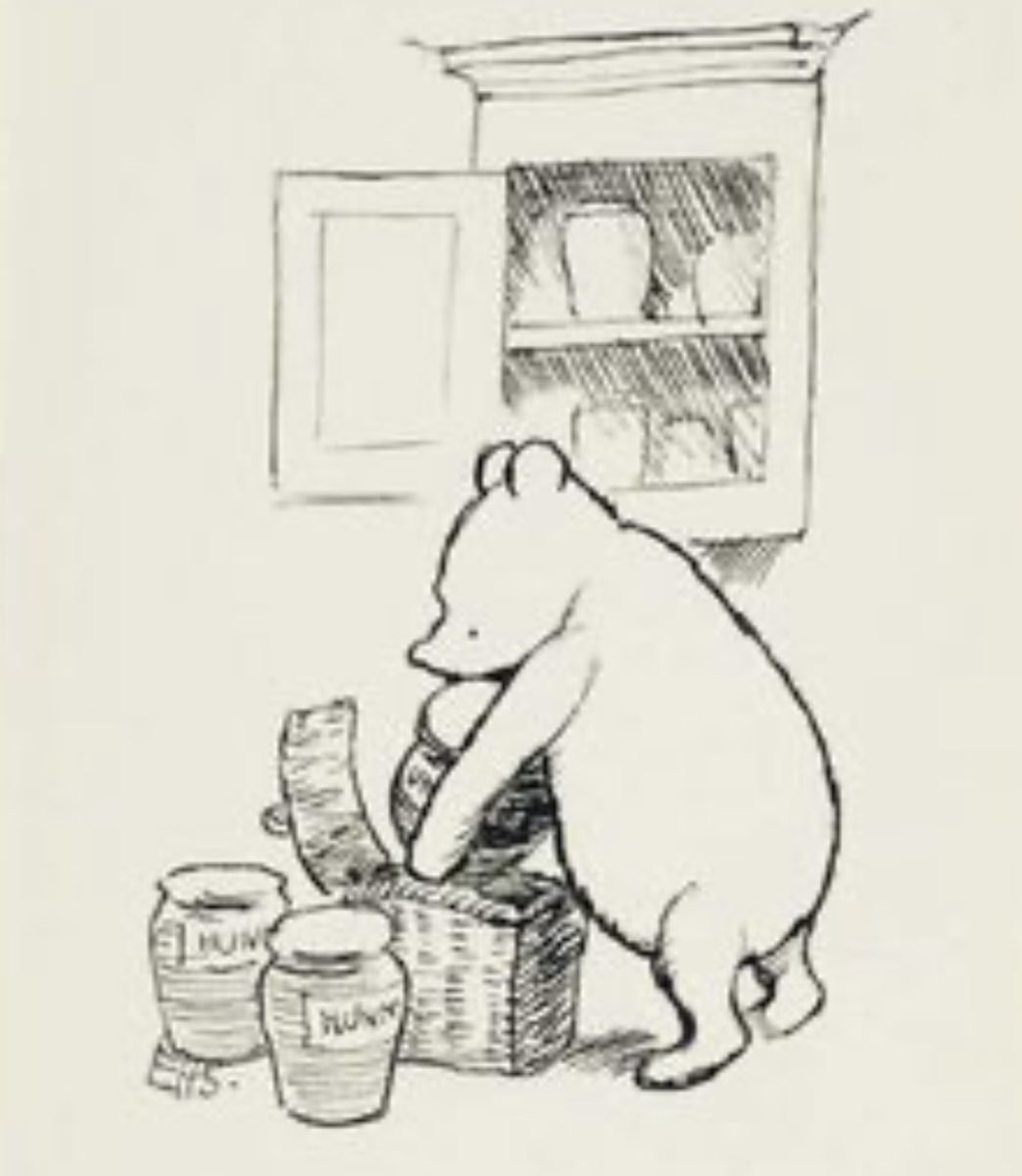 Pooh_2022's tweet photo. Thanks to Piglet’s call, Pooh had just enough time to hide his cocaine stash before the rozzers arrived… https://t.co/FUsKMpJBpC