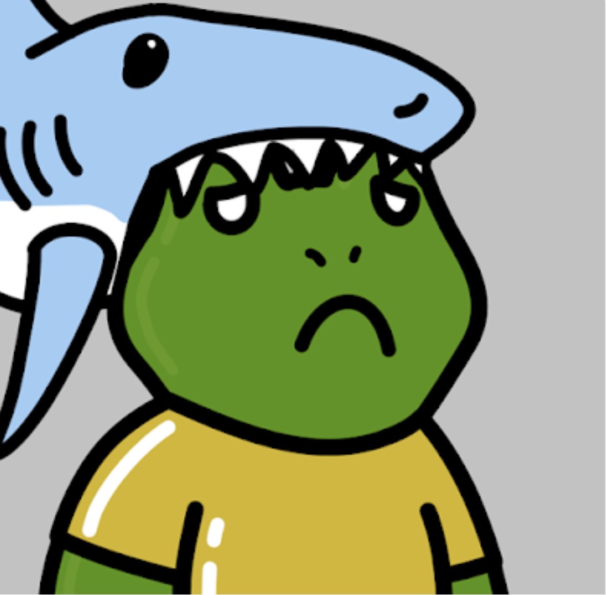 TeddyBitcoins's tweet photo. Absolute steal for a sharkkkkkk hat!

Only 47 of sharkkk trait ever made also he’s rocking a gold tee. 

How has this rare trait chillfrog not sold? @GoingParabolic @beaniemaxi @SnoopDogg 

https://t.co/4yErxF9imJ https://t.co/S6Zsq2X0Zz