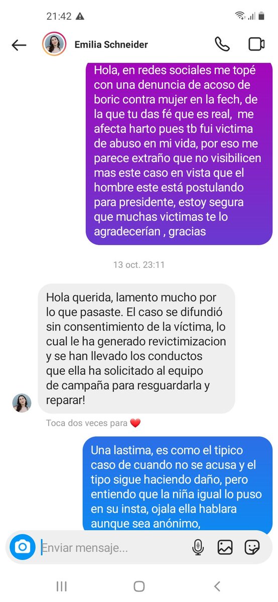 sandralorna1's tweet photo. @connieta_ @tuiterlectura1 @gabrielboric @emischneiderv Eso me contestó por interno hace un mes app https://t.co/G3TEsagZxh
