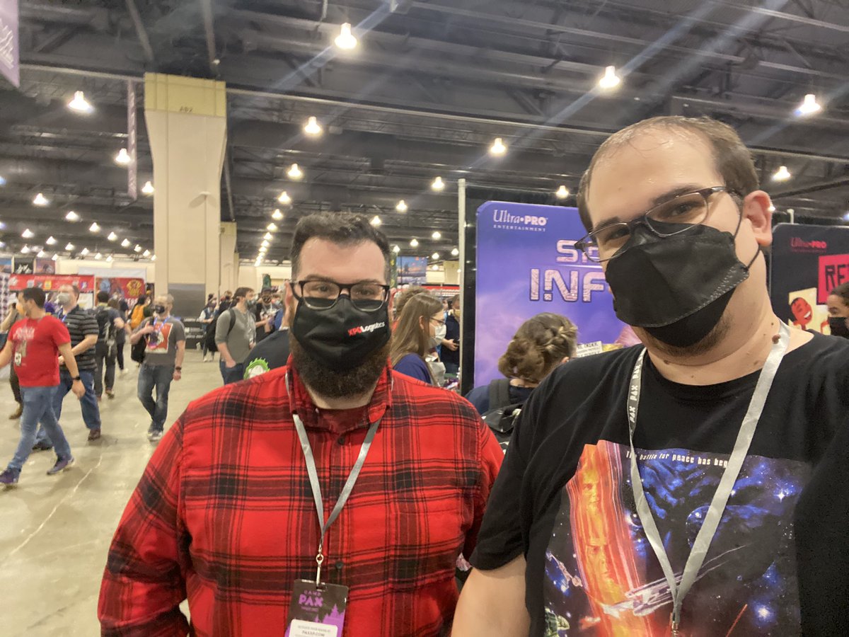 DeltaFlyerPod's tweet photo. Photographic proof that we are still alive and hope to be coming back to your podcast player of choice soon! #PAXUnplugged https://t.co/RVzbY3Vrvr