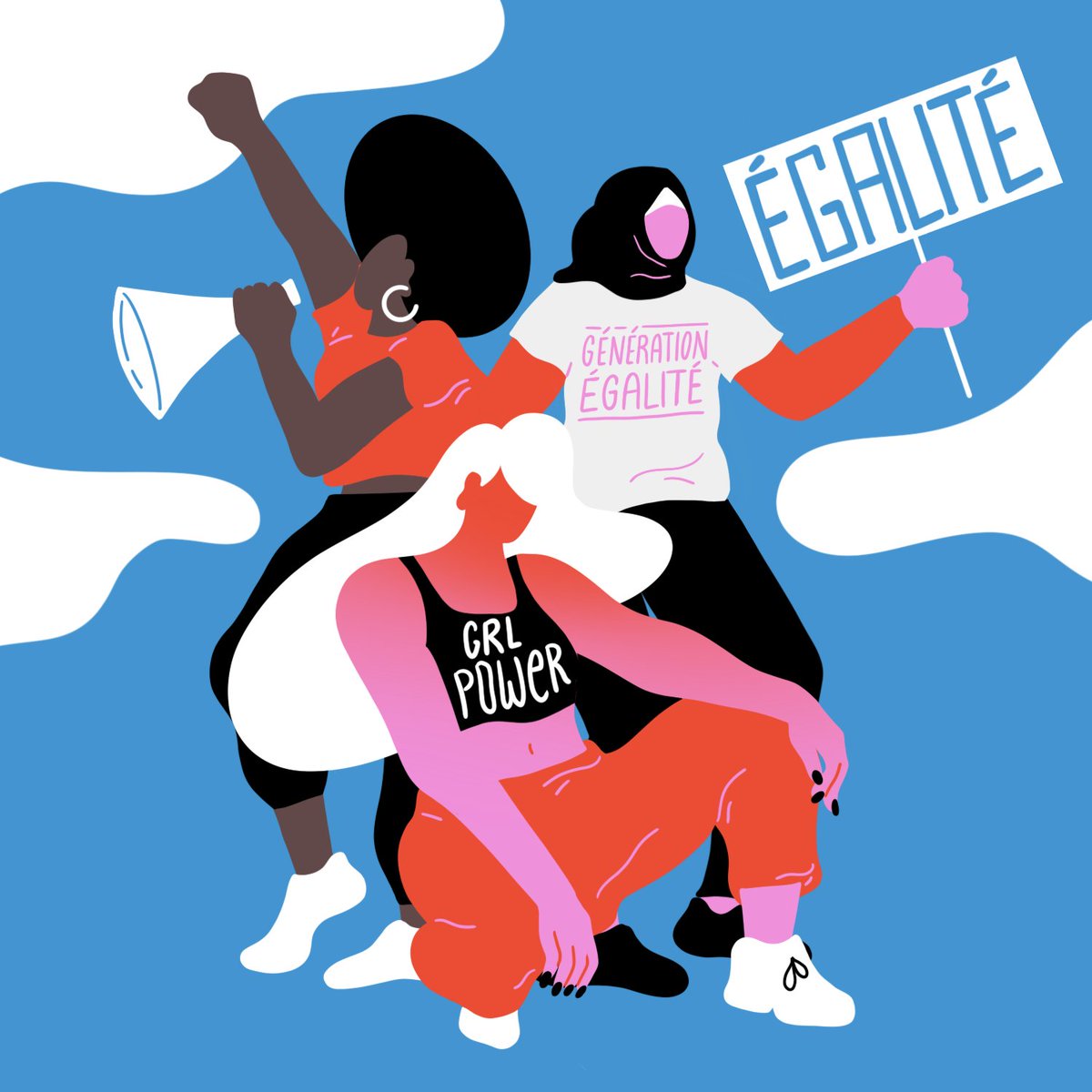 ONUFemmes's tweet photo. Nous sommes la #GénérationÉgalité et nous réclamons l’égalité à grands cris. 

🎨 @LallaMelissa_m https://t.co/b2lAL49u0j