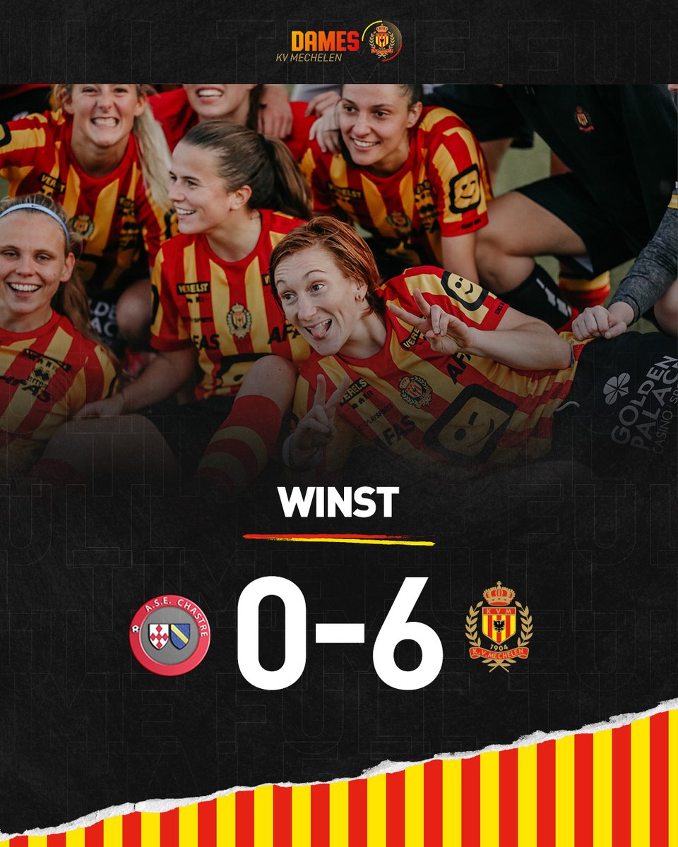 kvmechelen's tweet photo. 💛 Onze @kvmechelendames blijven on a roll.

❤️ Gisteren werd Chastre met 0-6 opzij gezet.

#nomatterwhat https://t.co/8P07MIt5ie