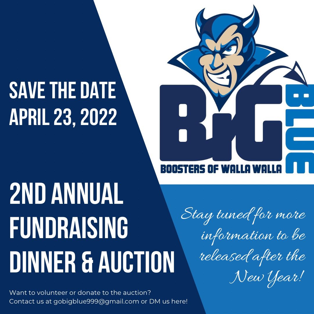 🔵🔵 We are super excited to share with you that the 2nd Annual Big Blue Boosters Fundraising Dinner &amp; Auction has been scheduled for April 23, 2022. Mark your calendars &amp; save the date, because we want to see YOU there! More details coming soon, stay tuned &amp; GO BLUE DEVILS! 🔵🔵