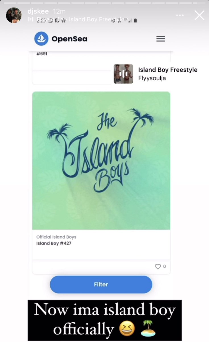 Looks like <a href="/djskee/">DJ Skee</a> is an Island Boy 🏝

Minting here: officialislandboysnft.io