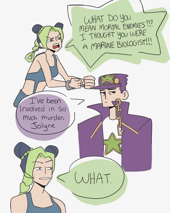 why did he just drop that on her ashdajshfaksj #JJBA #StoneOcean 