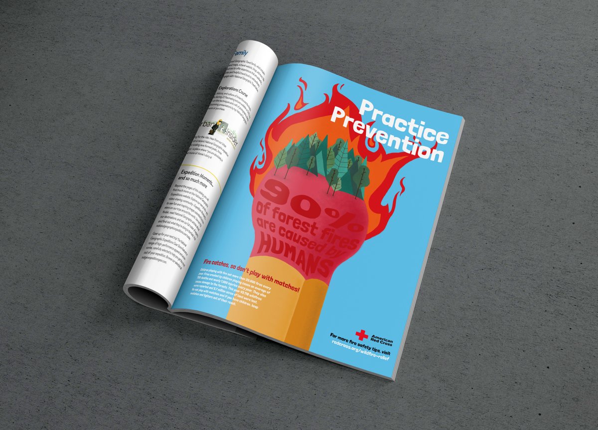 MyersSchoolUA's tweet photo. This work is from Junior Graphic Design major Rachel Fox. Completed as part of the course Typography III with Associate Professor of Practice Brittyn Dewerth. #WildfirePrevention #BFAGraphicDesign https://t.co/bt2jqhezx5