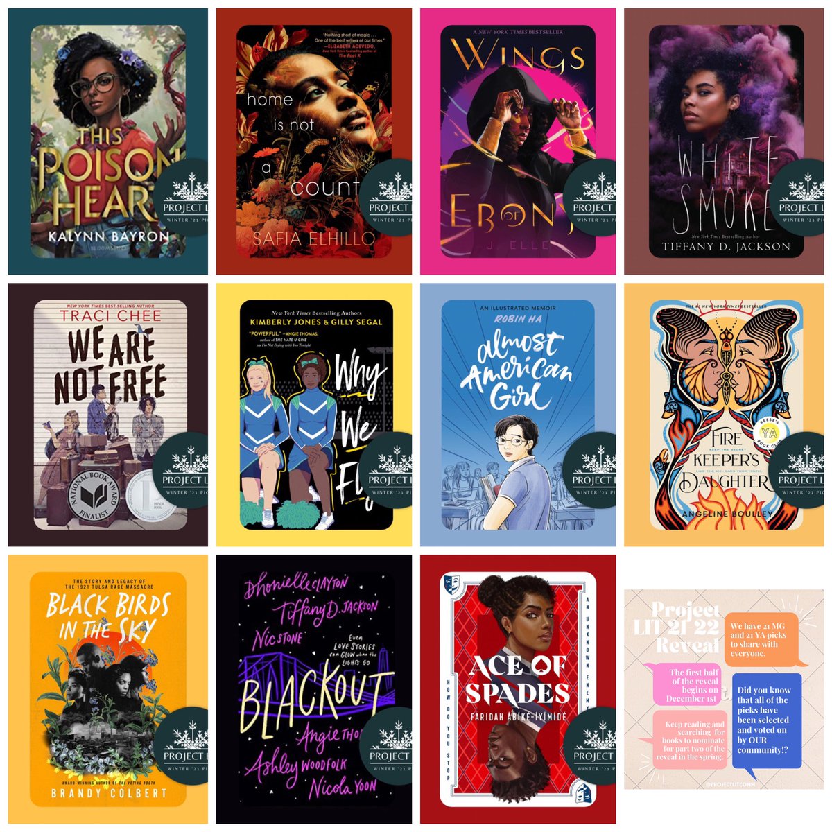 ProjectLITComm's tweet photo. Our first 11 YA picks! Happy reading! #ProjectLITBookClub 📚❤️🎁 https://t.co/8zGyImszFo