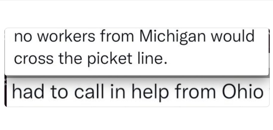 Mr_Krolm's tweet photo. Michigan vs Ohio dot jpg https://t.co/pFMh9nUShd
