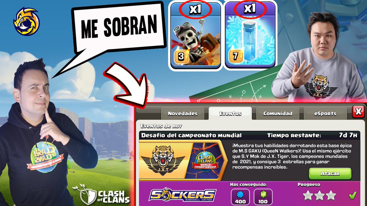 🆕 VIDEO !!! 
Como Completar el DESAFIO DEL CAMPEONATO MUNDIAL ☔☔☔
📺youtu.be/rixDlG7CmEs

👉 SKITCH del ataque
👉Narración del ataque Original

Me sobraron algunas Tropas! 
El ataque del Campeón <a href="/JXT_coc/">J.X.Tiger</a> 
🥳🥳🥳