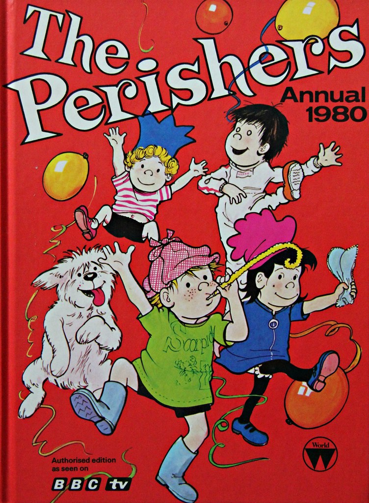 derek2bell's tweet photo. Watching 'A Christmas Number One' and a book in the background had me asking are 'The Perishers' still going? Turns out it was the 1980 annual. One of the oddest set dressings I've seen in a while. I loved The Perishers #AChristmasNumberOne #theperishers https://t.co/AKfYBwuFsv