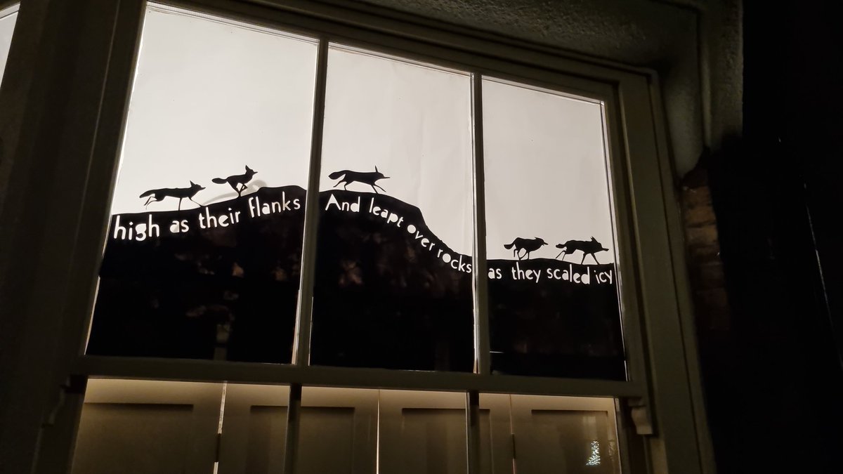 I hope you don't mind @_jimfield but our 4 year old loves A Way Home For Wolf, so we cut our display for #Lloydparkadvent in Walthamstow, based on your illustrations. We love your work and the window has been enjoyed by kids walking to the school at the end of the road.