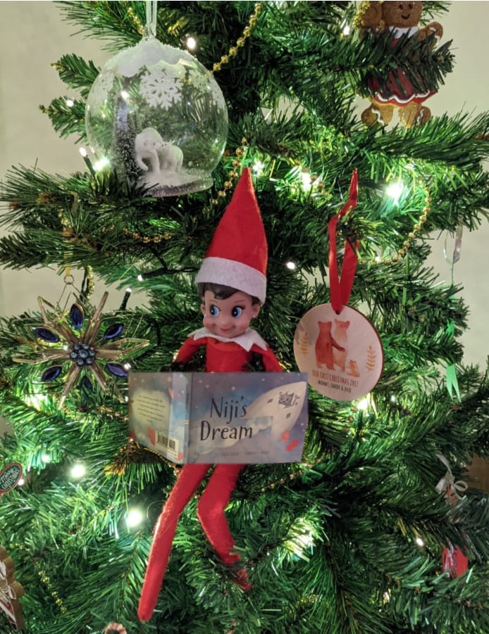 A very important visitor is enjoying my book!! I hope she tells Santa to put in a big order. 😂 #elfontheshelf #PictureBooks #nijisdream #Diversity #friendship #Christmas #rainbow