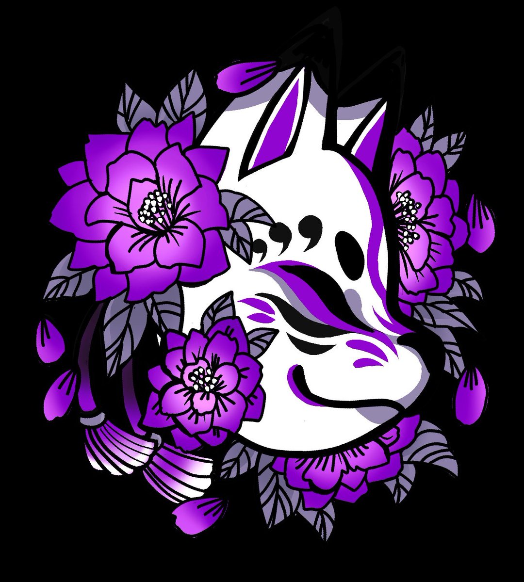 memokuart's tweet photo. Asexual - kitsunemask! 
⚫⚪🟣⚪⚫⚪🟣⚪⚫

#asexual #demi #demisexual #pride #asexualflag #kitsunemask #foxmask #memoku #memokuart https://t.co/OTm60Tn21o