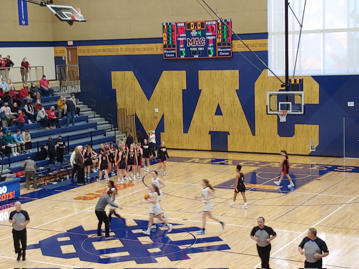 Maybe not be the outcome you expected, but maybe an outcome you should get used to: <a href="/MacalesterWBB/">Macalester Women’s Basketball</a> 62, St. Benedict 57. #HeyMac <a href="/MIACathletics/">MIAC</a>
