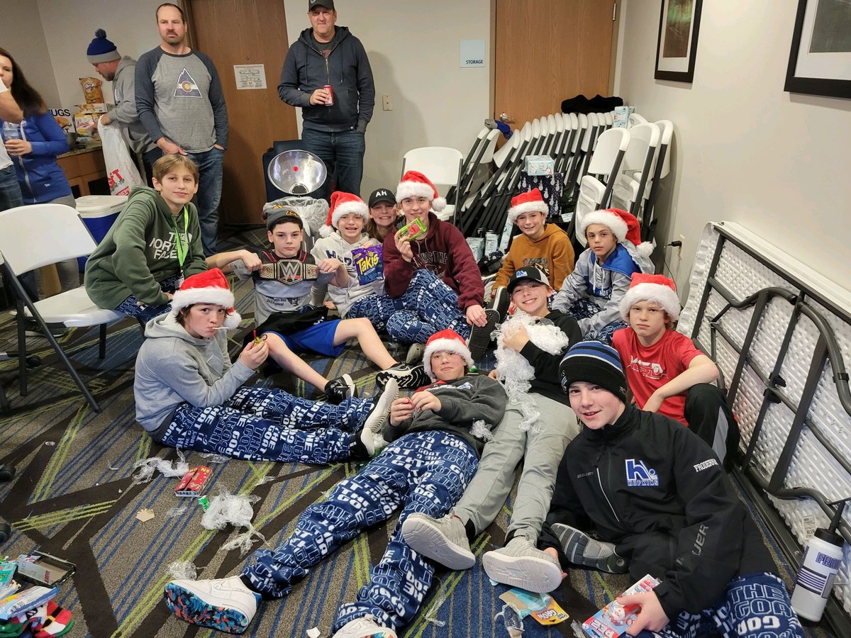 Hopkins PW A celebrating after a big win against Elk River at the Albert Lea tournament. Let’s go Royals!!