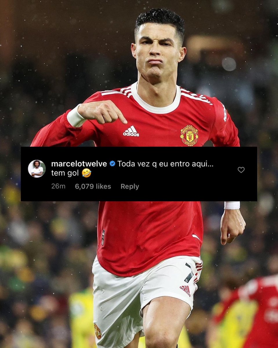 CristianoXtra_'s tweet photo. Marcelo is tired of Cristiano Ronaldo scoring:

"Every time I'm on your posts, I find you scoring up 😂 " https://t.co/Ksuj1PNFbU
