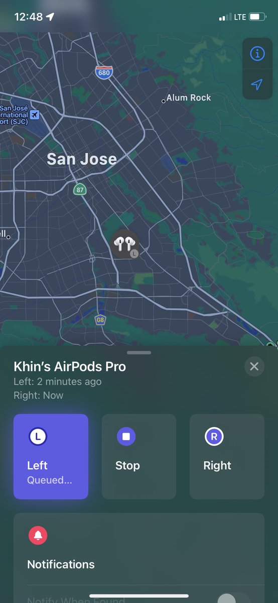 khinky07's tweet photo. Why the fuck is my left airpod all the way in FUCKIN SAN JOSE 
I LIVE IN DALY CITY https://t.co/u6qIkNcUUB