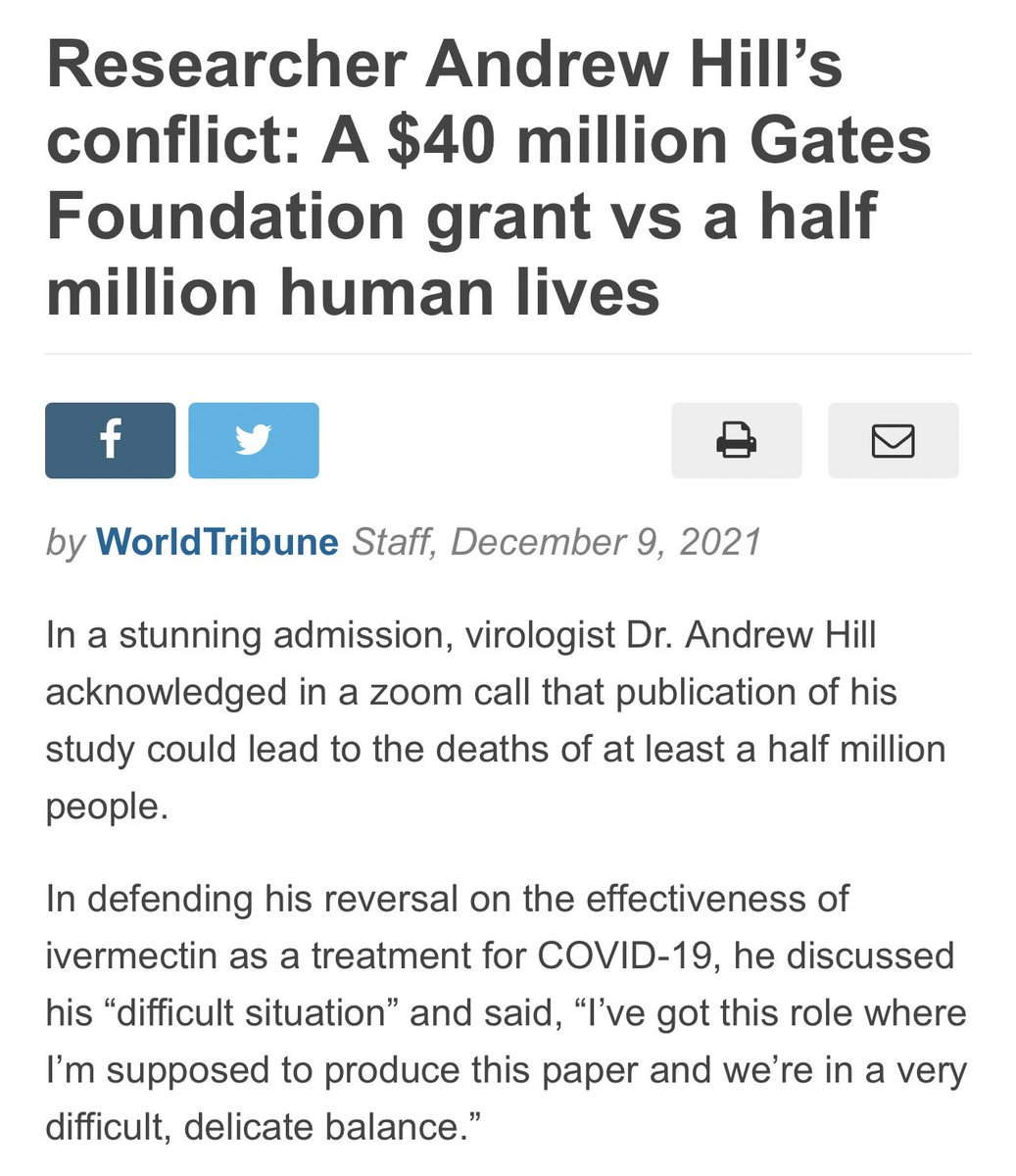 Dr. Tess Lawrie to Andrew Hill pretty much sums it up...

"Yeah. Well, I don’t know how you sleep at night, honestly."

Article: worldtribune.com/researcher-and…