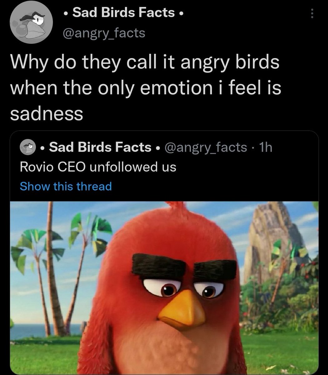 AB_Obscure's tweet photo. BREAKING: Scientists discover the incredible phenomenon known as "Regular Show Pacing" to exist in real life. The first reported instance of this is from the Twitter account "Angry Birds Facts" (see images below): https://t.co/t7EiHhfOT9