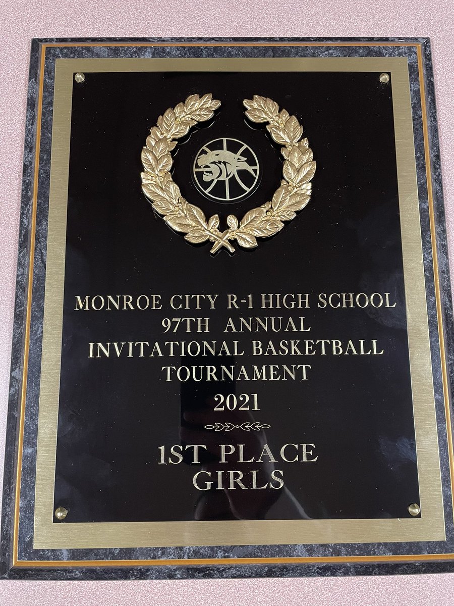 ssladybirds's tweet photo. These girls picked up the first Monroe City Tournament Championship for the Ladybirds since 2009! They advanced to 5-1 with a 58-46 win over Palmyra. We were led by Patterson with 24, Gaines had 12 &amp; Dovin had 11. Congrats girls! @ChrisDuerr @centralmoinfo @WGEMSports https://t.co/NSyNIiJvgj