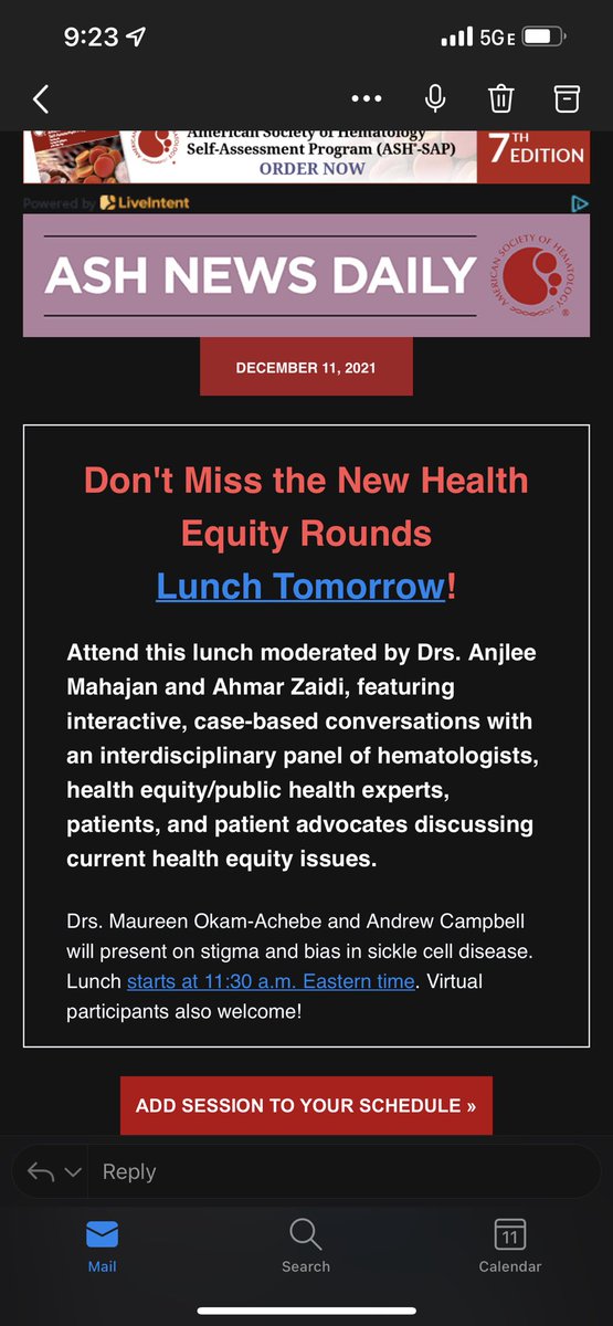Brought to you by <a href="/Lachelle_Dawn/">Lachelle Dawn</a> <a href="/drzsicklecell/">Ahmar U. Zaidi, MD (Dr. Z)</a>, myself and the entire #ash21 #healthequity #antiracism task force. Please join us tomorrow at Omni grand ballroom at 1130am!
