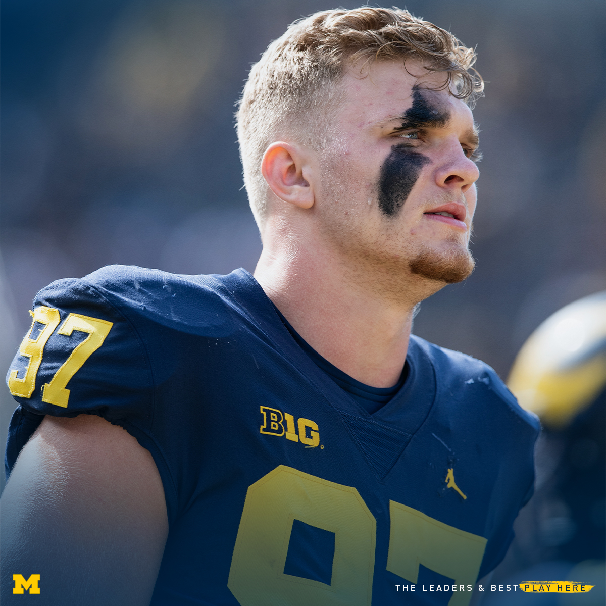 UMichAthletics's tweet photo. No. 1 in our hearts!

#GoBlue | @aidanhutch97 https://t.co/KMUOv01bFx