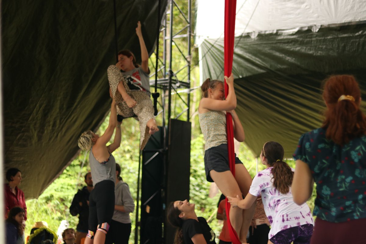 Woodfordia's tweet photo. Our long-term collaborator, & one of Australia's best circus practitioners, Chelsea McGuffin, has put together a programme for all ages & abilities. Check https://t.co/8ATr8Mdwzi for schedules. #jinibara #greatoutdoors #bushtime #woodfordia #thisisqueensland #holidaydreaming https://t.co/P69KzcZl8J