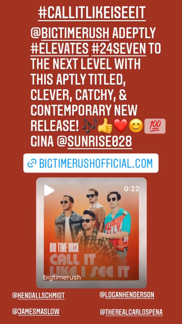 sunrise028's tweet photo. .@bigtimerush adeptly elevates 24/Seven to the next level with #callitlikeiseeit-an aptly titled, clever, catchy, contemporary new release! I call it a viral #1 hit song! 💯👍❤️🎶
@HeffronDrive @jamesmaslow @1LoganHenderson @TheCarlosPena https://t.co/MKy65N8BuU