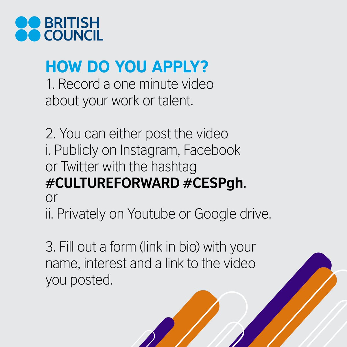 Emerging Music Professionals in 🇬🇭, have you applied yet?! Don’t miss out on this opportunity to level up your hustle! Top applicants in the program will also be given grants! 🇬🇭🇬🇧
 
Apply NOW!  👉🏿 bit.ly/CESPxCF
Deadline: Dec 19th

CESPgh #CultureForward