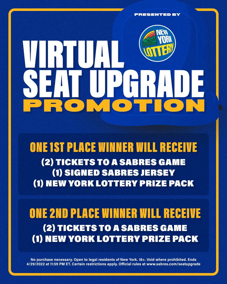BuffaloSabres's tweet photo. Retweet this tweet for a chance to win, courtesy of 
@newyorklottery! 🎟

Contest rules: https://t.co/b69OU48Y35 https://t.co/If4Ol1RYCZ
