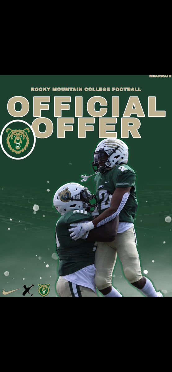 Thank you to <a href="/Coach_Stutz/">Chris Stutzriem</a> and all the coaches at <a href="/Rocky_Football/">Rocky Football</a> for the opportunity to play at the next level! #bearraid