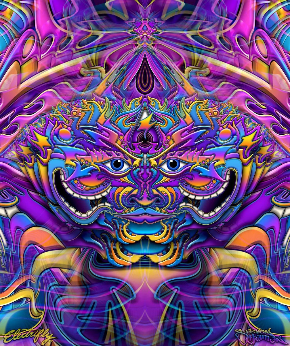 StevenHaman_Art's tweet image. “Electric Shaman” digital piece commissioned by Electrifly AR company.  Try out the augmented reality filter here : instagram.com/ar/37801630362…