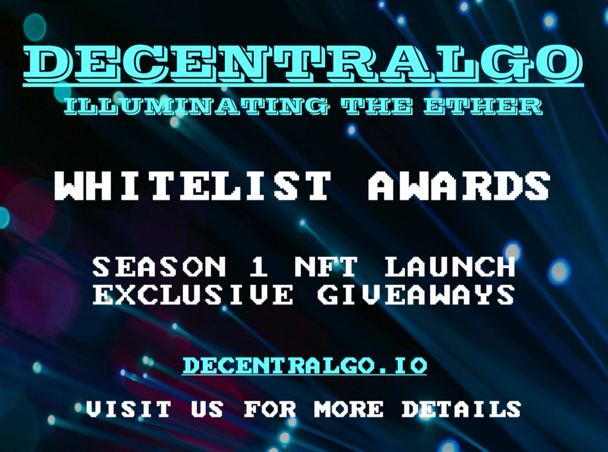 decentralgo's tweet image. Welcome to all the new Decentralgo friends! We are going to be kicking off our first giveaway at 1k followers.  Winners will be whitelisted for several mints of our @DecentralgoNet NFTs upon launch. Help us hit the milestone and we can make this a reality!

#NFT #NFTs #Crypto