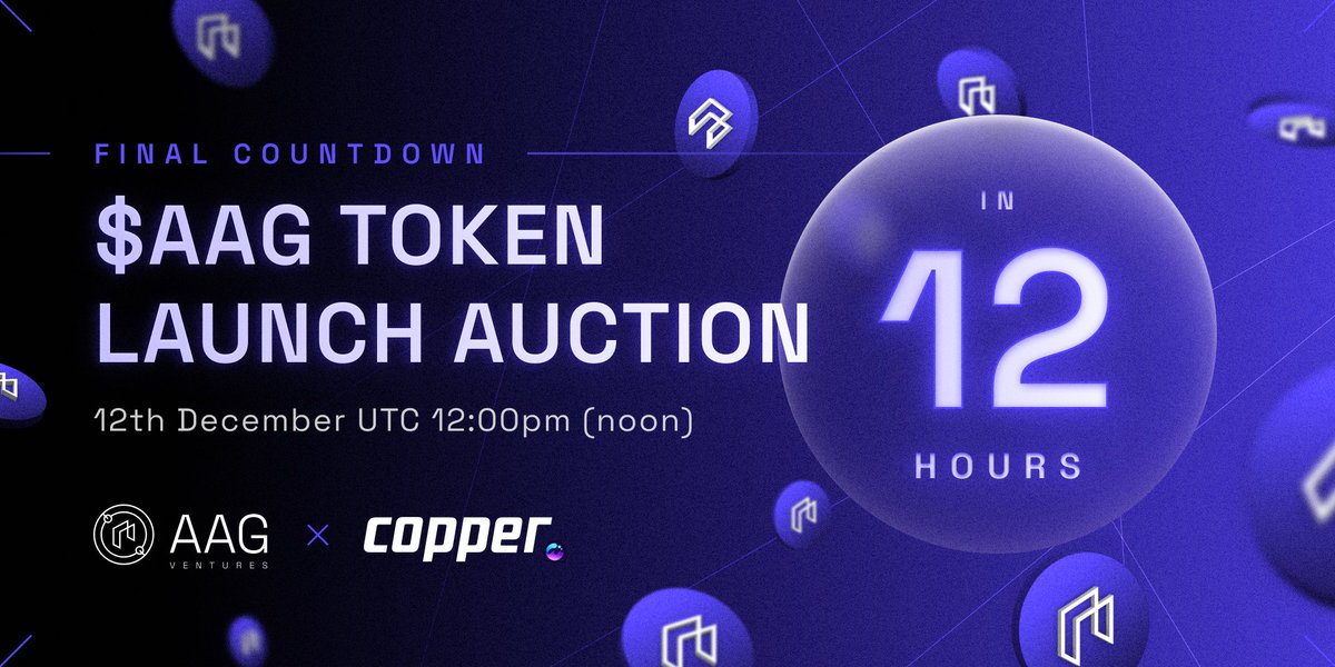 saakuru_labs's tweet photo. 12 hours to go to @aag_ventures IDO! 

IDO opens at 12pm UTC on @CopperLaunch and will last for 72 hours.

Instructions on how to participate: https://t.co/7W8Zle58PZ

#PlayToEarn #LearnToEarn #MetaverseGaming #gaming #NFT #AAGVentures #blockchain #BlockchainGaming https://t.co/z6s3u4WHWw