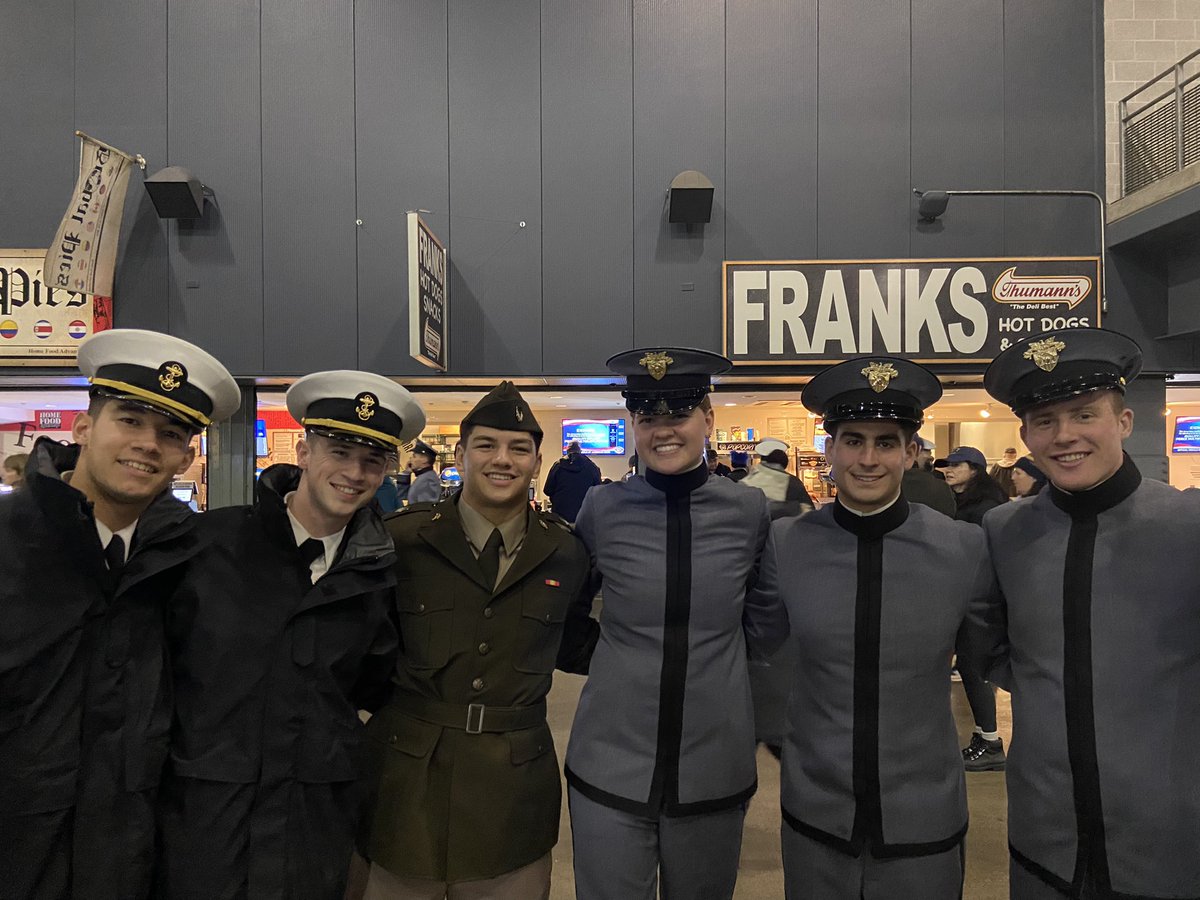 Always one of favorite photos of the year. <a href="/CulverAlumni/">Culver Alumni</a> &amp; current <a href="/WestPoint_USMA/">U.S. Military Academy at West Point</a> <a href="/NavalAcademy/">U.S. Naval Academy</a> honoring America’s game. No other school in nation has more graduates enrolled at Service Academies. <a href="/CulverAcademies/">Culver Academies</a>