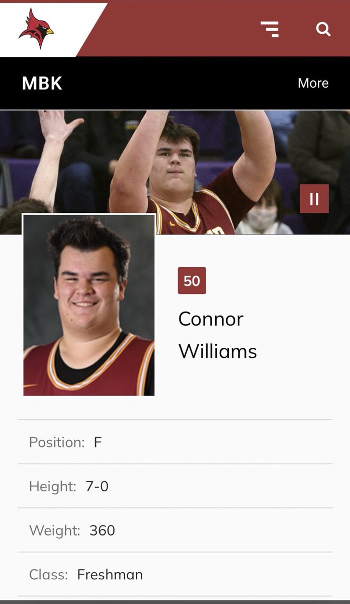 KFCBarstool's tweet photo. I don’t think people understand how much I’m gonna love @CWilliams_50. Dude has the potential to be the most beloved college hoops player ever if he can hoop even a little bit. 2 time POY in HS too! 

There’s a new Big Sexy in town https://t.co/lZFxsVnYmS