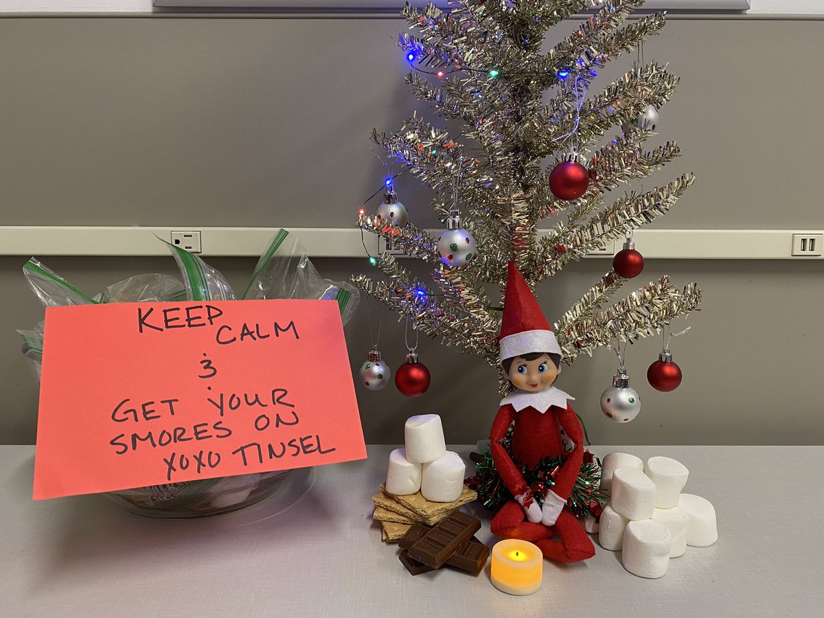 LaffeyMaegen's tweet photo. Tinsel works hard but her assistant works harder 😅 Helping my team find the joy in every day life🥺❤️I wonder what tomorrow will bring🤔🎄✨ #worksomewhereyoulove #theadventuresoftinsel #elfontheshelf #target #targetfamily https://t.co/FwfTtz5Jni