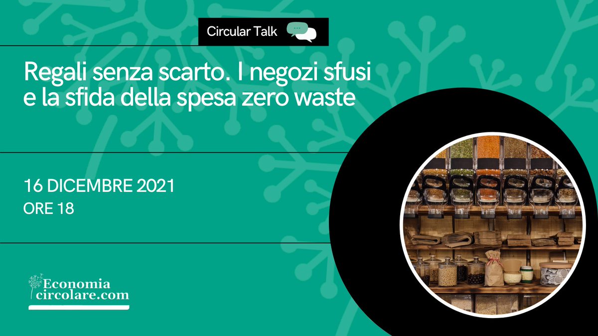 EcoCircolareCom's tweet photo. 📅 Cosa sono i negozi sfusi e a #imballaggi zero? Quanti ce ne sono e dove possiamo trovarli?
Ne parleremo nel prossimo #CircularTalk in programma giovedì 16 Dicembre, alle ore 18, in diretta su Facebook, LinkedIn e YouTube.
➡️ https://t.co/cCUA6qAB7Z
#economiacircolare https://t.co/juErhemoSS