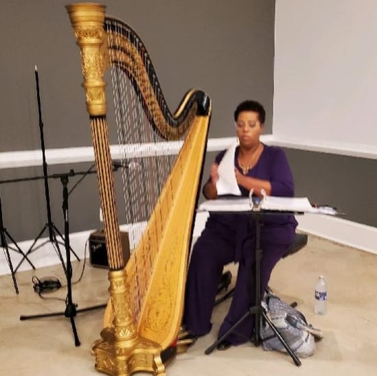 RVAHarpist's tweet photo. Had a great time today playing Classic R&amp;B songs at a beautiful Wedding Cocktail Hour!

#harp #harpist #blackharpist #harpistofcolor #classicalmusician #blackclassicalmusician #weddingseason #weddings #decemberwedding #cocktailhour #SpecialEvents https://t.co/8ODfR6Osq2