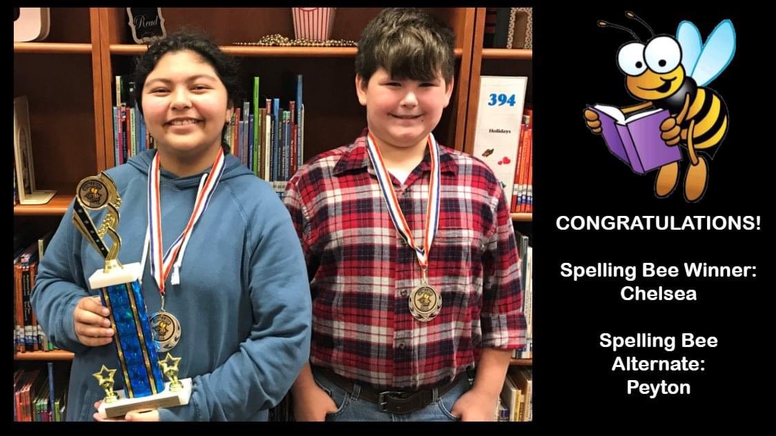 Sterling Elem, Spelling Bee Chelsea and Teyton.                   Congratulations!