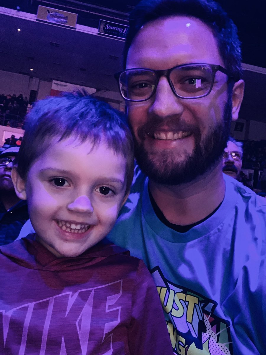 NWBishop's tweet photo. Bishop boy’s first WWE live show!!! Feeling the POWER with @WWEBigE #WWESaginaw https://t.co/rlgur9MEuT