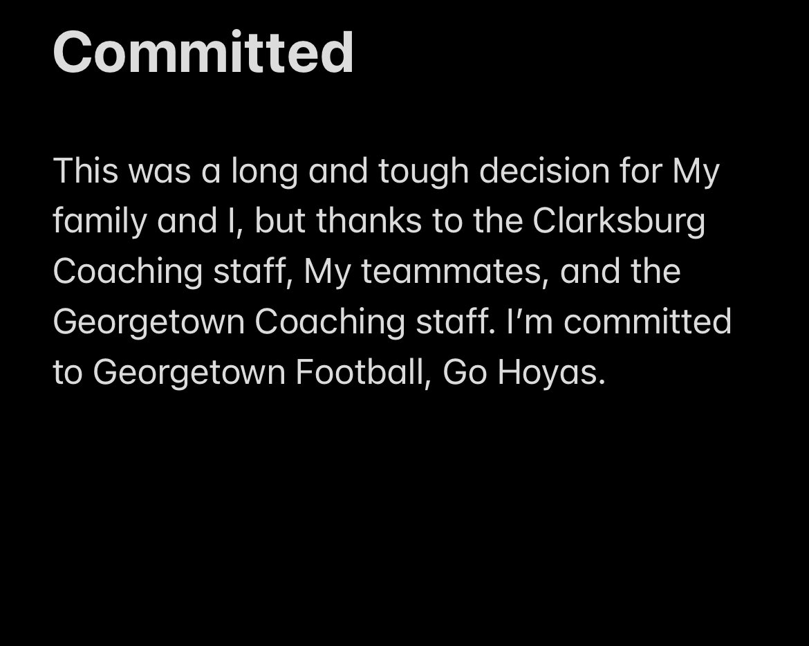 Committed #HOYASAXA #DefendTheDistrict <a href="/coachsgarlata/">Coach Sgarlata</a> <a href="/CoachRSpence/">Robert Spence</a> <a href="/1CburgFootball/">CBurgFootball</a> <a href="/mac_phd/">Mac Juniorson</a> <a href="/zerone0777/">Sky With Eyes Football</a> <a href="/CoachWilliamsCF/">Coach Williams</a>