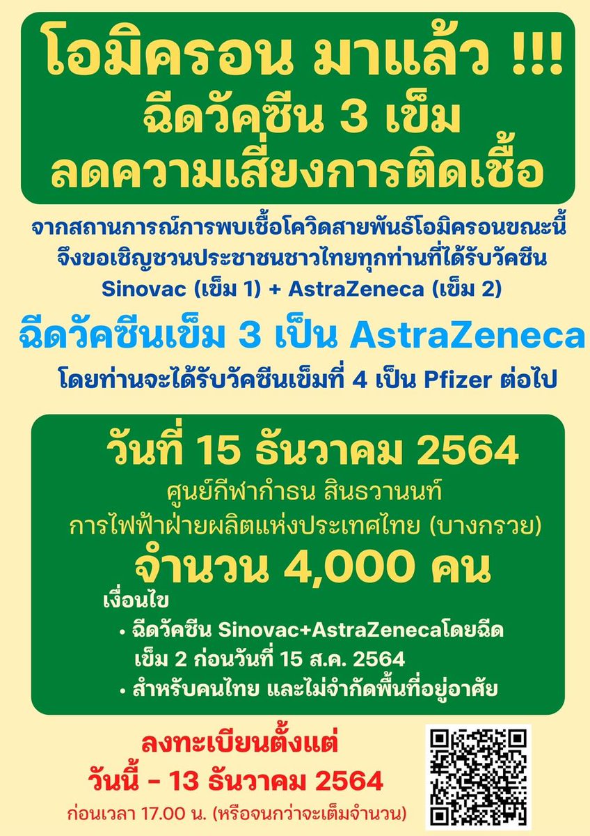thaimoph's tweet photo. 📢 โอมิครอน มาแล้ว ฉีดวัคซีน 3 เข็ม ลดความเสี่ยงการติดเชื้อ 

ที่มา : สำนักงานสาธารณสุขจังหวัดนนทบุรี

อย่าลืมสวมหน้ากาก รักษาระยะห่าง หมั่นล้างมือ และฉีดวัคซีนนะคะ

#โควิด19 #วัคซีนโควิด
#สถานการณ์โควิด19
#กรมควบคุมโรค
#ไทยรู้สู้โควิด https://t.co/7A03MhL8mZ